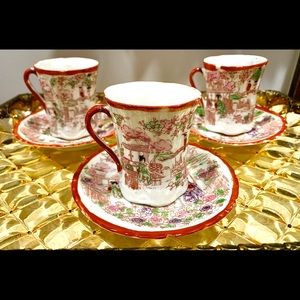 Antique 3 piece set Japanese Tea Cups